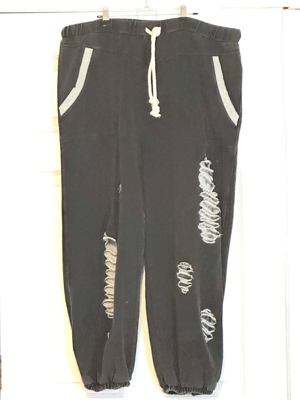 POL Black Jogger Pants with Gray Trim